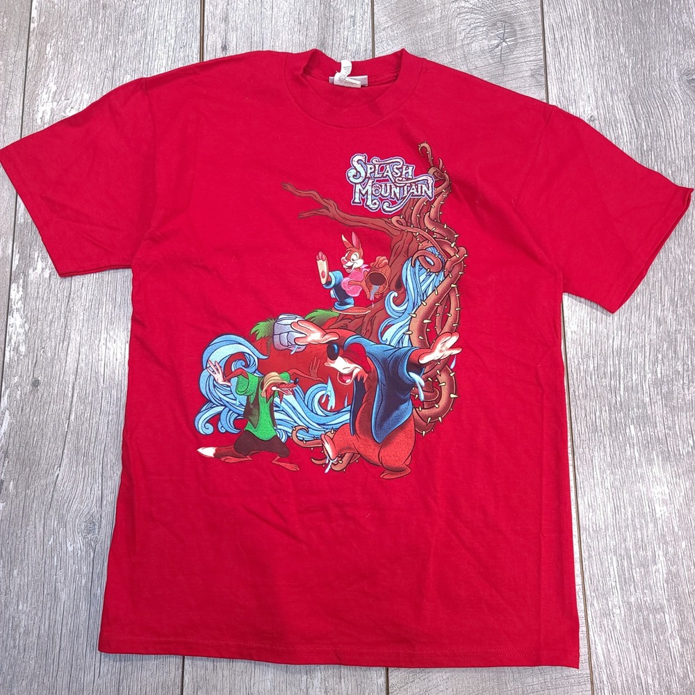 Disney Splash Mountain T-Shirt Kids XL Red Br'er Rabbit Graphic Tee